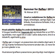 Rammer for Reflex for resten af 2013